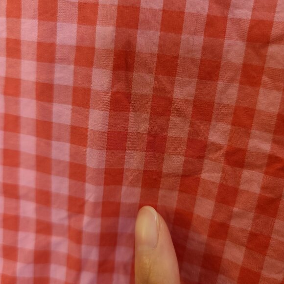 J.Crew Top Womens XS Coral Orange Gingham Sleeveless Cotton Ruffle Bow Tie Back - Picture 14 of 16